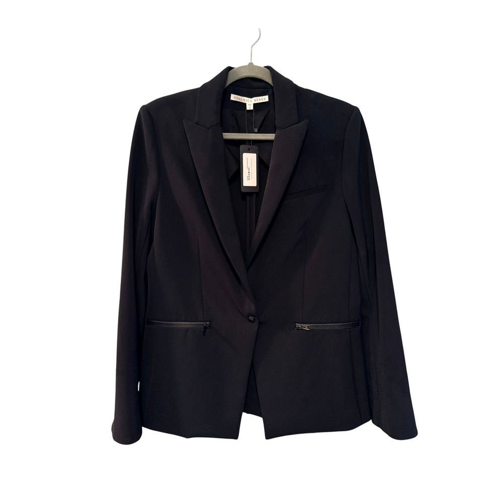 NWT Veronica Beard 12 Iconic Scuba Dickey Jacket $645 Bi Stretch Blazer Black - Picture 3 of 12